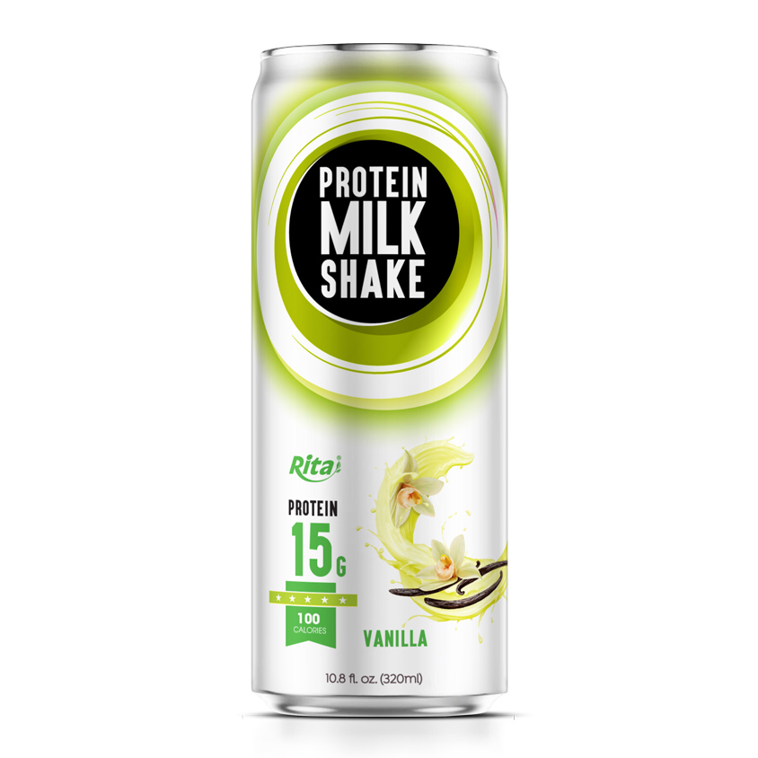 Rita Protein Milkshake Vanilla Flavor Smooth Creamy High Protein Drink 320ml Sleek Can
